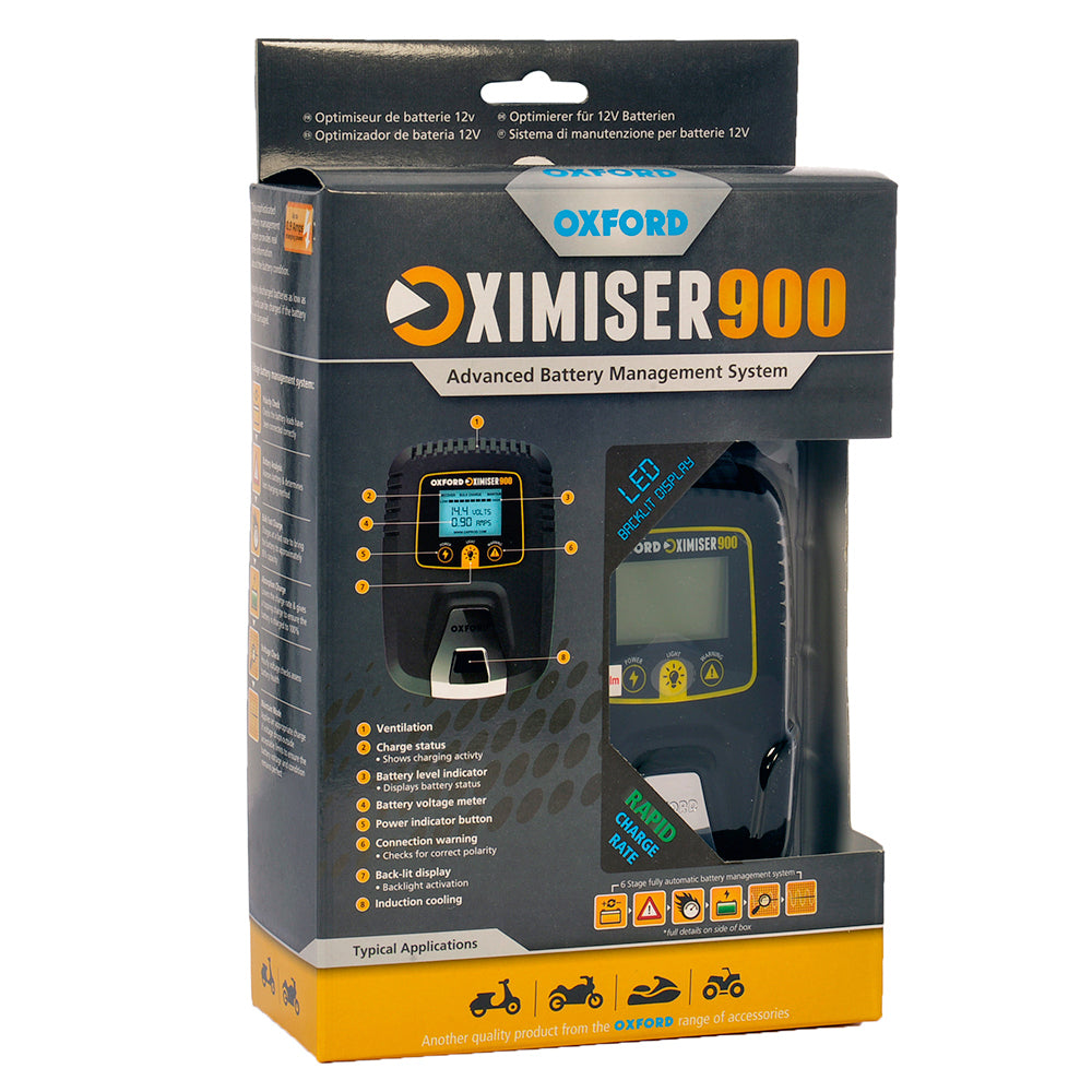Oxford Oximiser 900 Essential Battery Management System Black / Yellow - UK Model FREE 1 YEAR Returns, FREE UK Delivery | ThrottleChimp