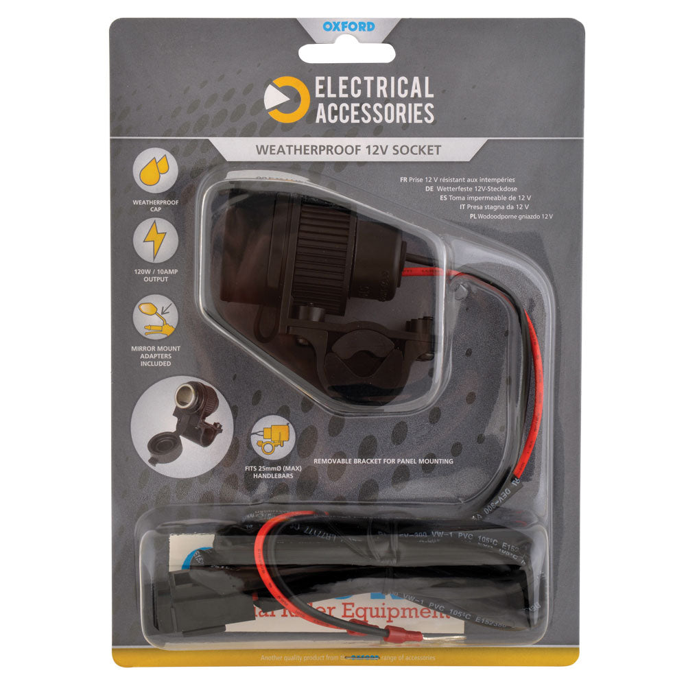 Oxford 12V STD Accessory Plug Socket And 10AMP Fused Loom - 1.2m FREE 1 YEAR Returns, FREE UK Delivery | ThrottleChimp