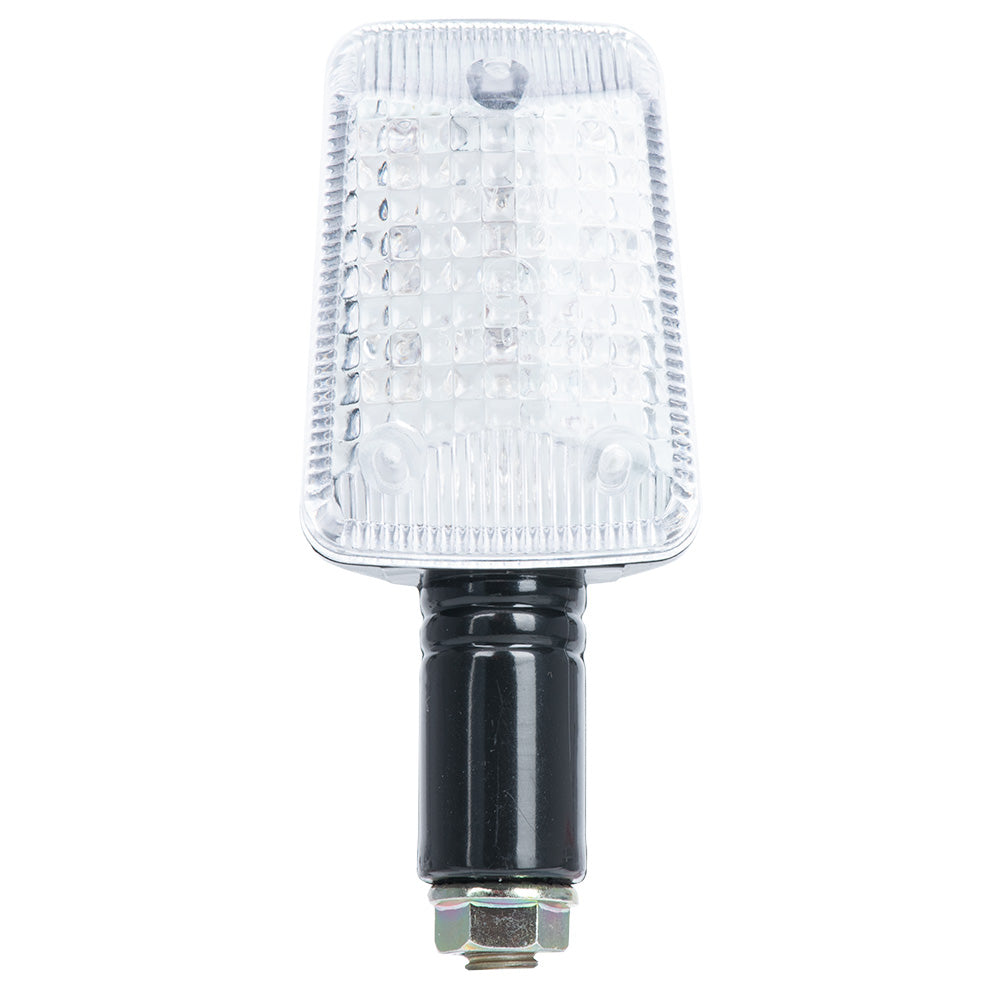 Oxford Short Stem Rectangle Indicator Black With Clear Lens FREE 1 YEAR Returns, FREE UK Delivery | ThrottleChimp