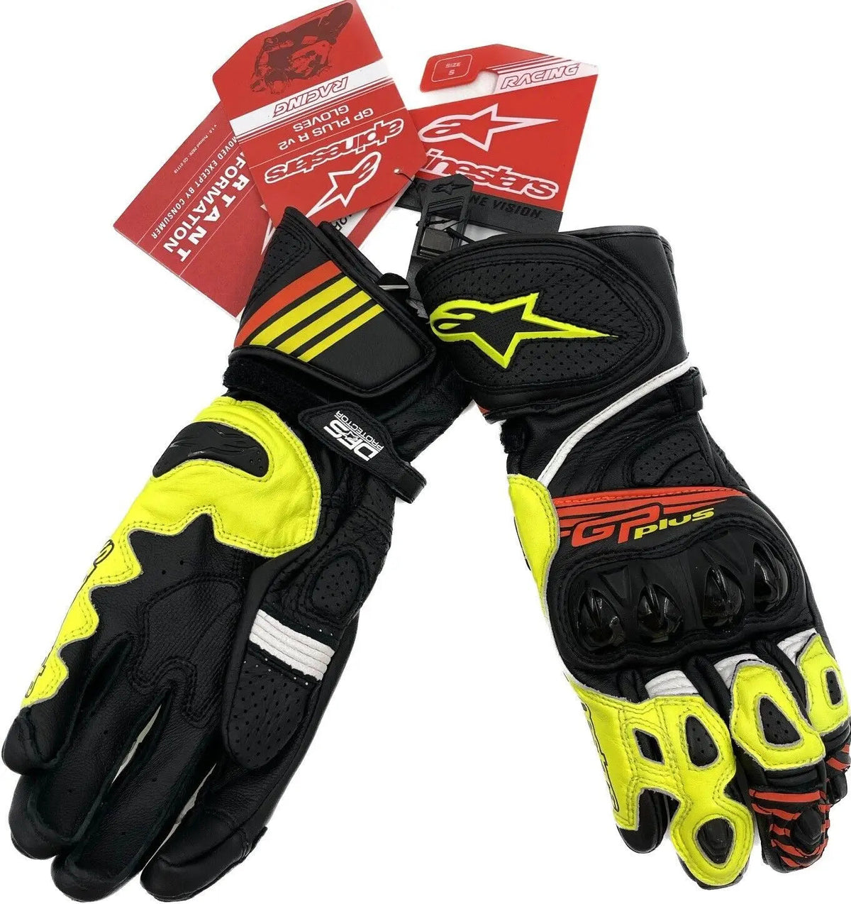 Alpinestars GP Plus R V2 Leather Gloves Black / Fluo Yellow / Fluo Red
