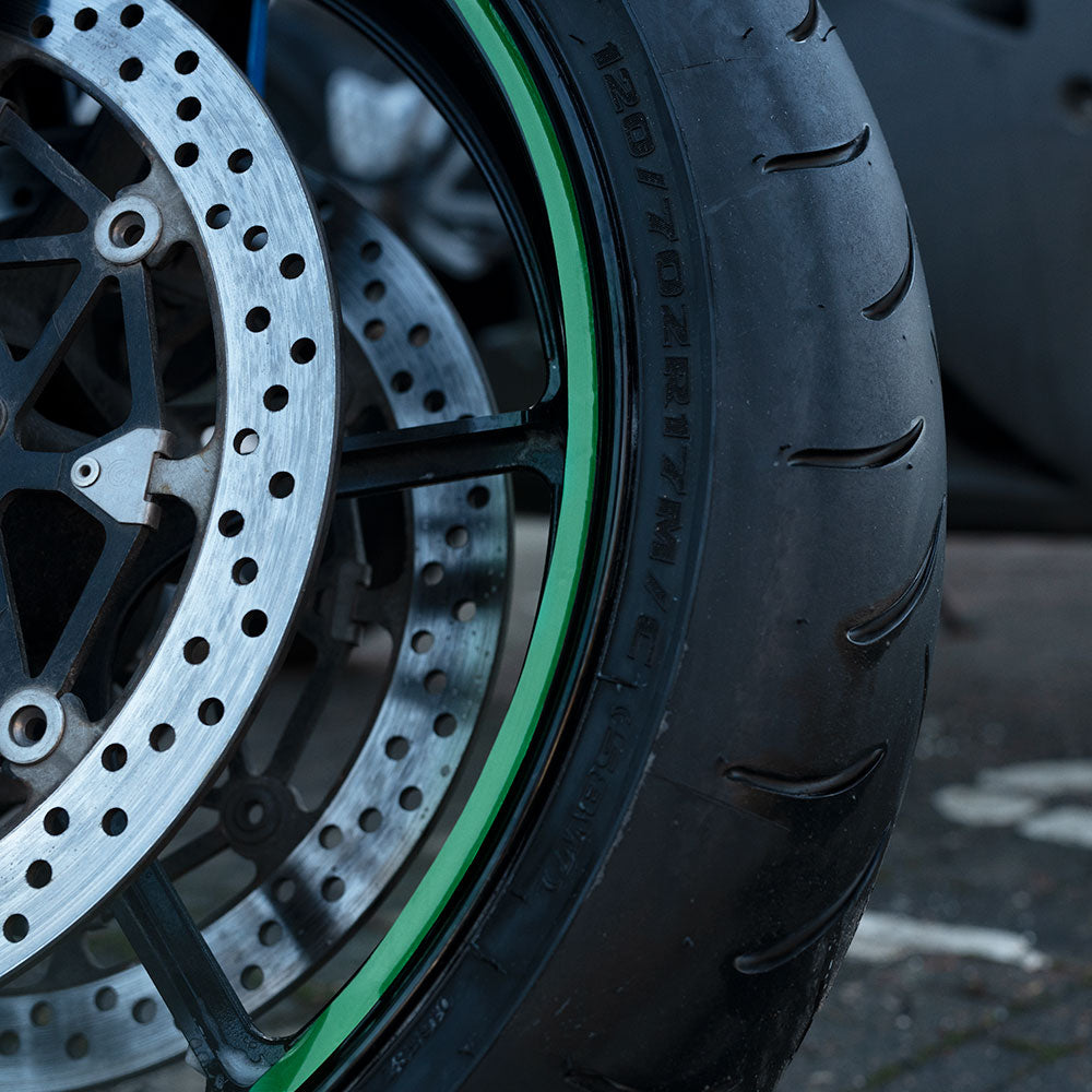 Oxford Wheel Stripes Fluorescent Green FREE 1 YEAR Returns, FREE UK Delivery | ThrottleChimp