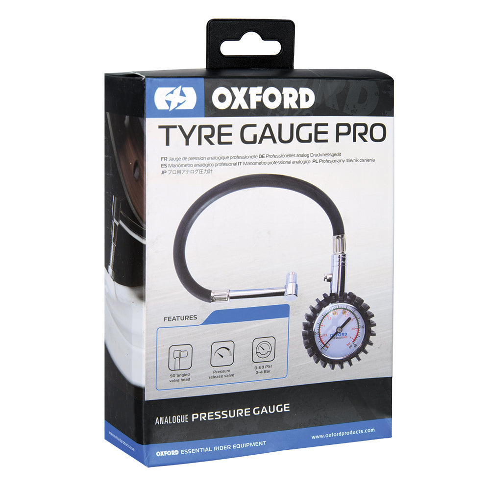 Oxford Tyre Gauge Pro Dial Type - 0-60 PSI FREE 1 YEAR Returns, FREE UK Delivery | ThrottleChimp