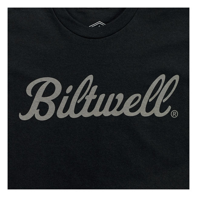 Biltwell Script Grey T-Shirt Black