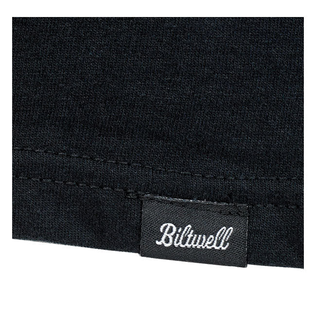 Biltwell Script Grey T-Shirt Black