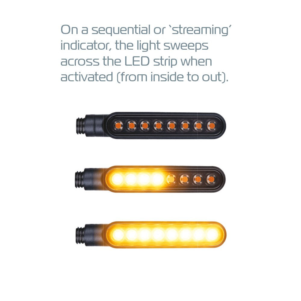 Oxford Nightfighter Front / Rear Sequential Indicators Black With 2 Resistors FREE 1 YEAR Returns, FREE UK Delivery | ThrottleChimp
