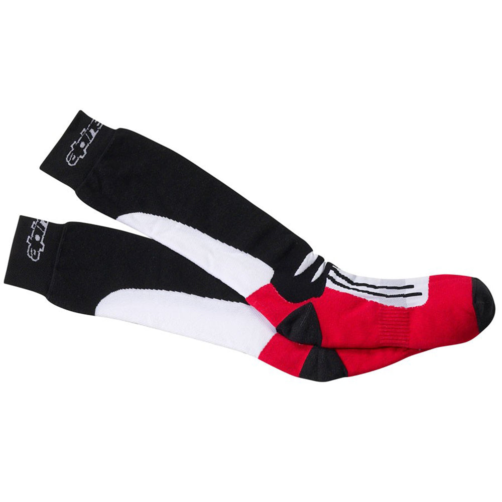 Alpinestars Racing Long Socks Black / Red / White FREE 1 YEAR Returns, FREE UK Delivery | ThrottleChimp