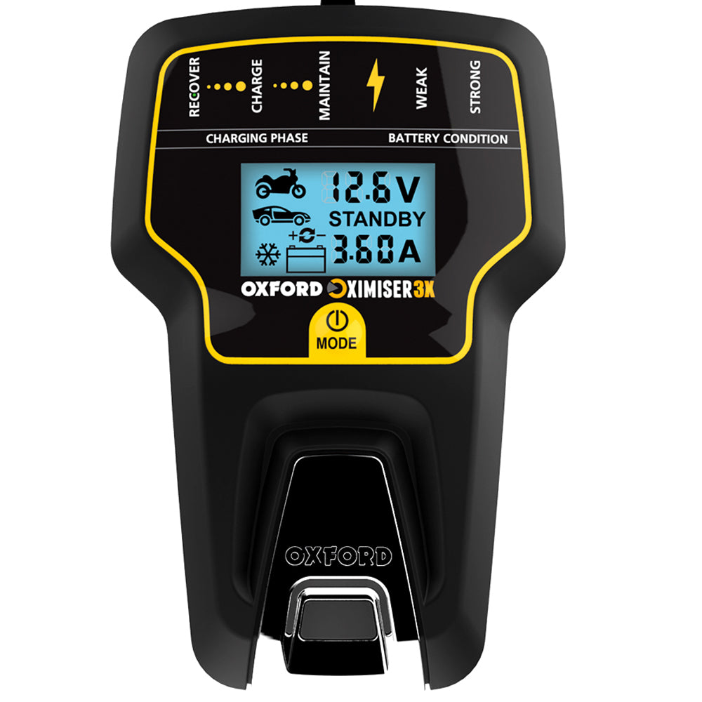Oxford Oximiser 3X Advanced Battery Management System Black / Yellow - UK Plug FREE 1 YEAR Returns, FREE UK Delivery | ThrottleChimp