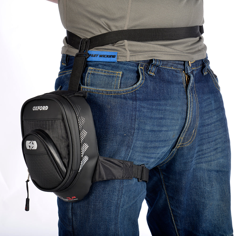 Oxford L1R Leg Bag Black - 1 Litre FREE 1 YEAR Returns, FREE UK Delivery | ThrottleChimp