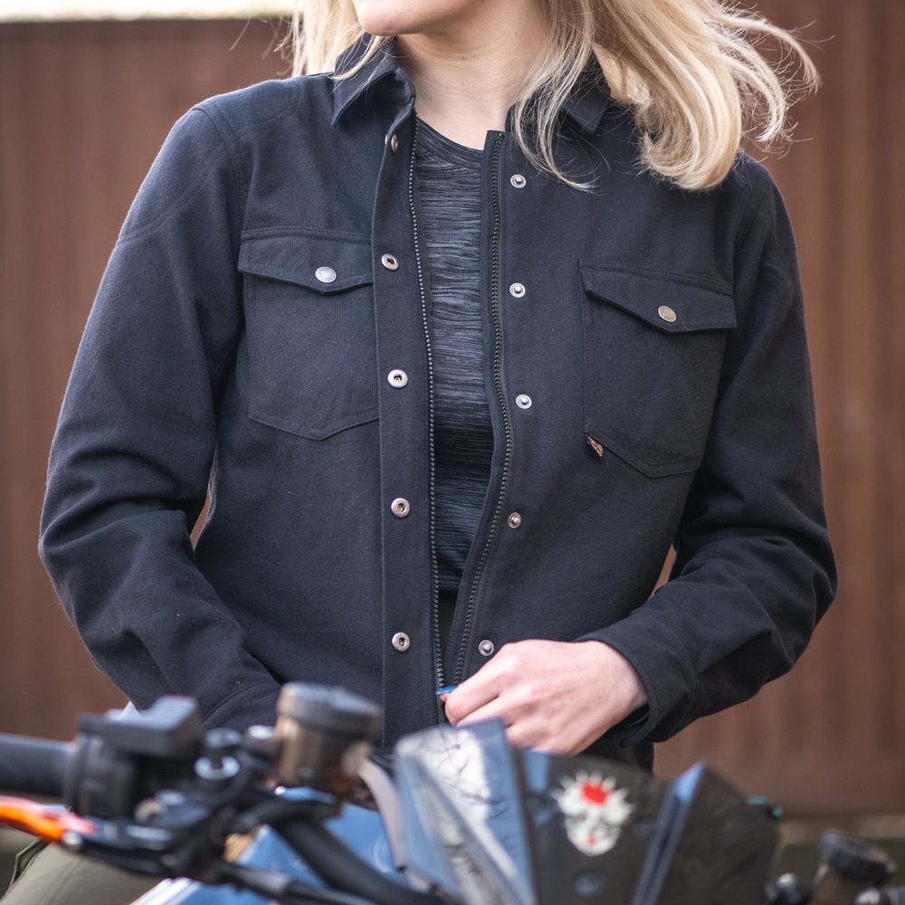 Oxford Kickback 2.0 Ladies Shirt Black FREE 1 YEAR Returns, FREE UK Delivery | ThrottleChimp