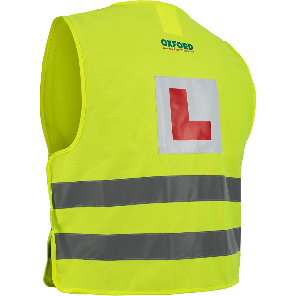 Oxford Bright Reflective Vest With Learner Rider L Plates Yellow FREE 1 YEAR Returns, FREE UK Delivery | ThrottleChimp