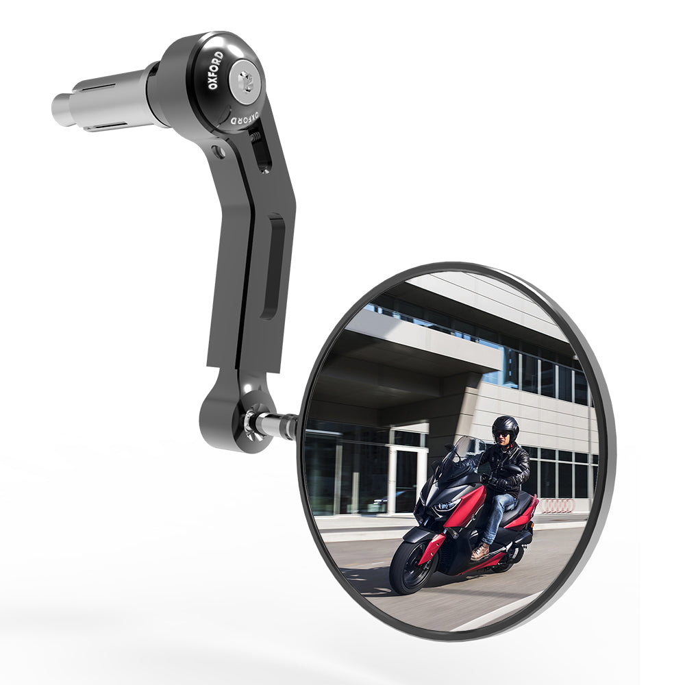 Oxford Premium Bar End Mirror Left Hand Side FREE 1 YEAR Returns, FREE UK Delivery | ThrottleChimp