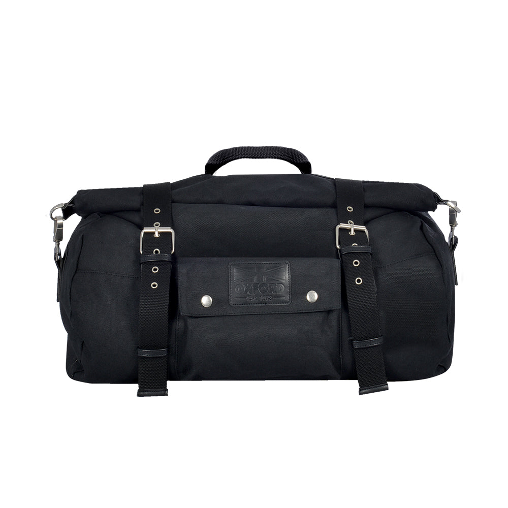 Oxford Heritage Roll Bag Black - 20 Litres FREE 1 YEAR Returns, FREE UK Delivery | ThrottleChimp