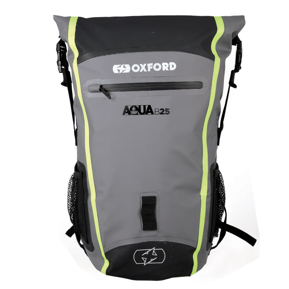 Oxford Aqua B25 Hydro Backpack Black / Grey / Fluo Yellow - 25 Litres FREE 1 YEAR Returns, FREE UK Delivery | ThrottleChimp