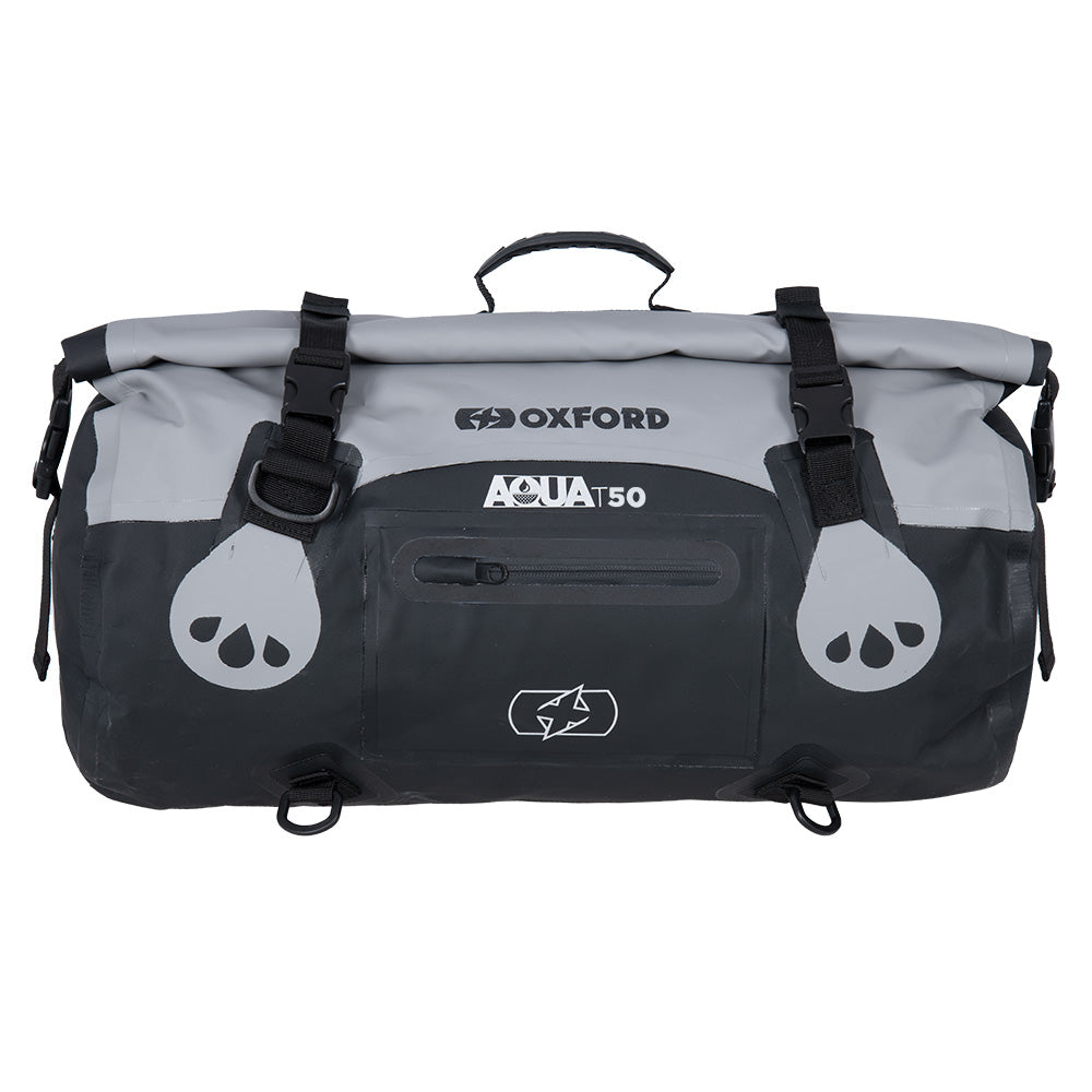 Oxford Aqua T50 Roll Bag Grey / Black - 50 Litres FREE 1 YEAR Returns, FREE UK Delivery | ThrottleChimp