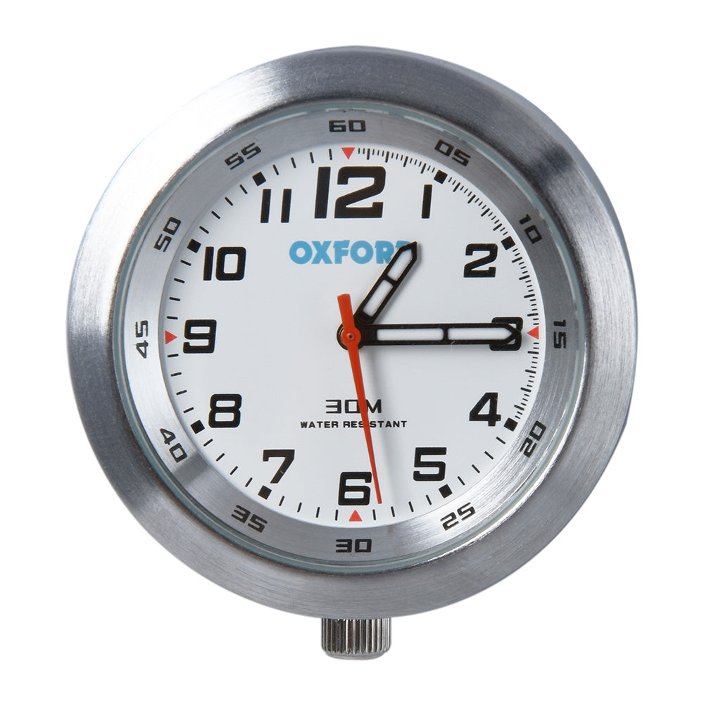 Oxford Analog Clock Silver Case & White Face FREE 1 YEAR Returns, FREE UK Delivery | ThrottleChimp