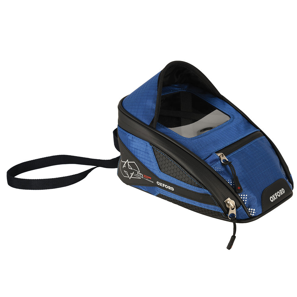 Oxford M2R Tank Bag Blue - Mini - 2 Litres FREE 1 YEAR Returns, FREE UK Delivery | ThrottleChimp