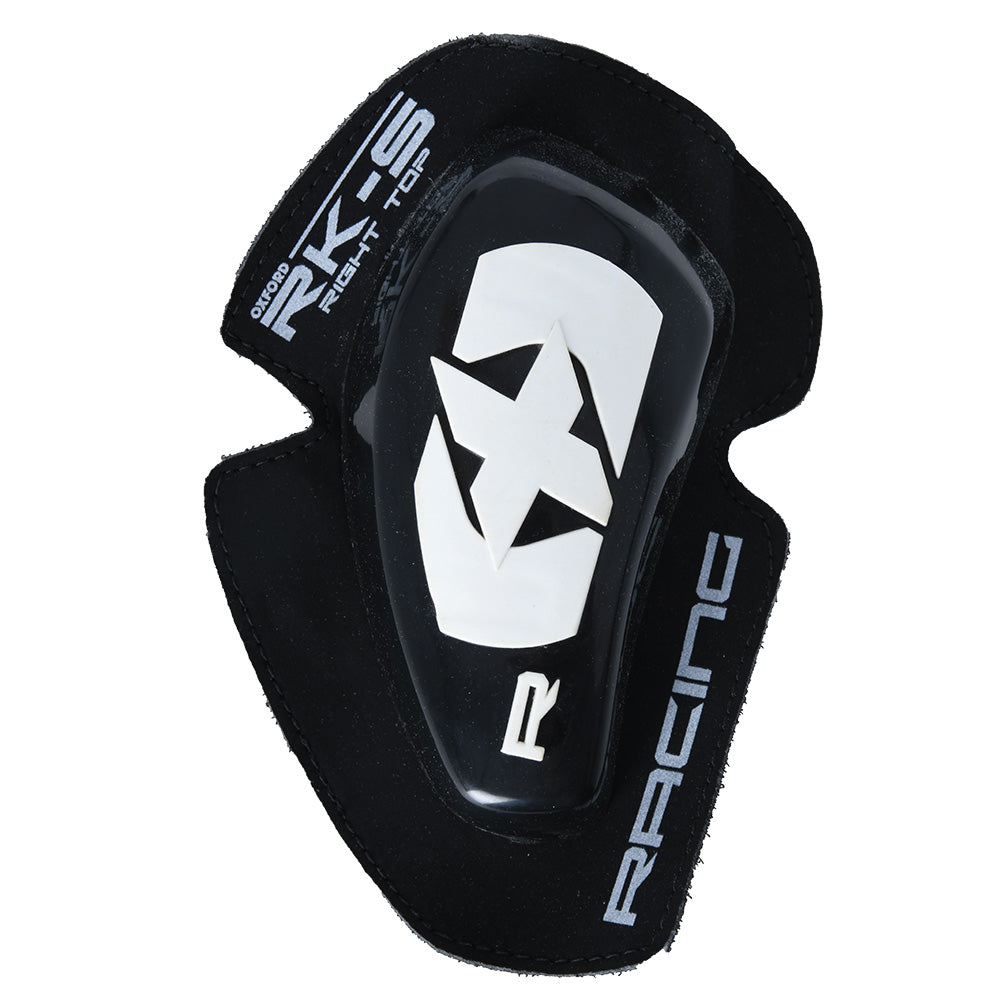 Oxford RK-S Knee Sliders Black / White FREE 1 YEAR Returns, FREE UK Delivery | ThrottleChimp