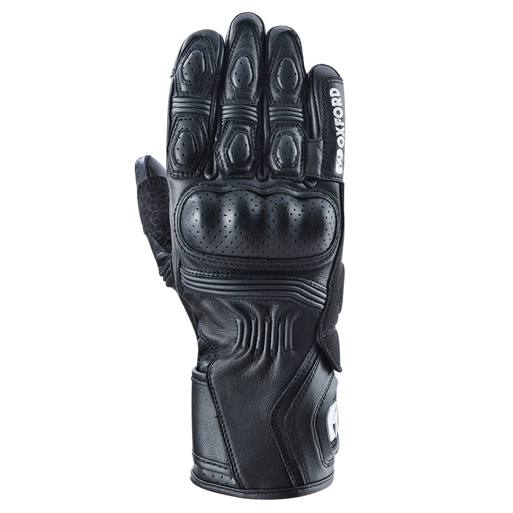 Oxford RP-5 2.0 Leather Gloves Black FREE 1 YEAR Returns, FREE UK Delivery | ThrottleChimp