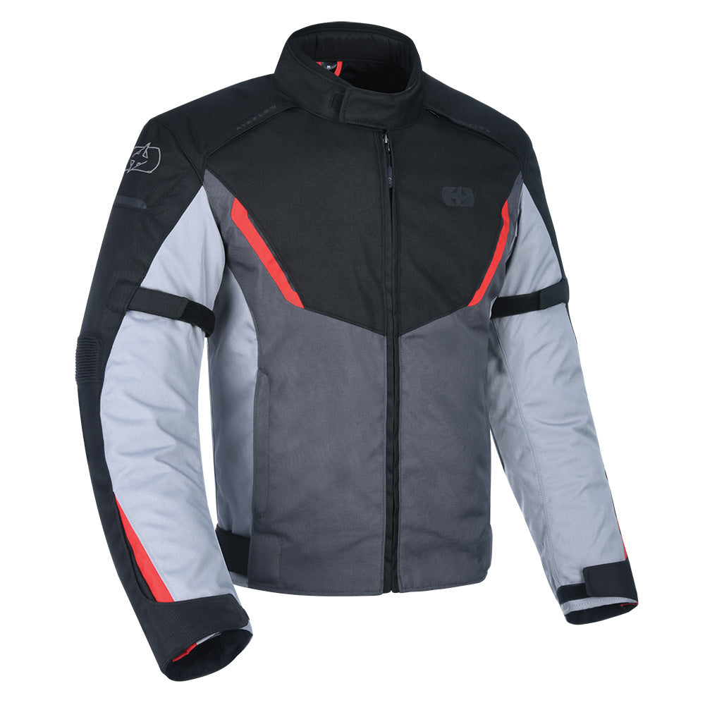 Oxford Delta 1.0 Textile Jacket Black / Grey / Red FREE 1 YEAR Returns, FREE UK Delivery | ThrottleChimp