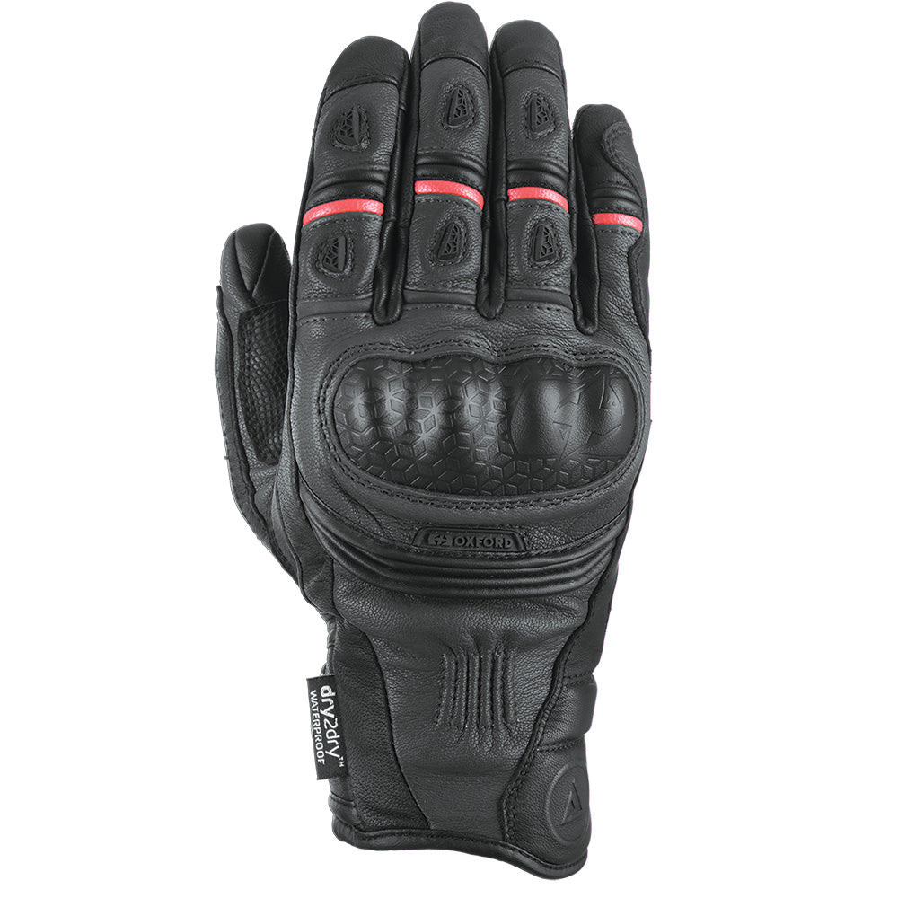 Oxford Mondial Short Leather Gloves Tech Black FREE 1 YEAR Returns, FREE UK Delivery | ThrottleChimp