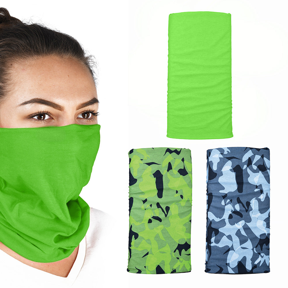 Oxford Comfy Multifunctional Head & Neckwear Havoc Green - Pack Of 3 FREE 1 YEAR Returns, FREE UK Delivery | ThrottleChimp