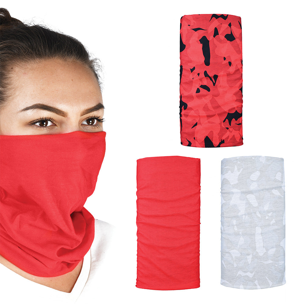 Oxford Comfy Multifunctional Head & Neckwear Havoc Red - Pack Of 3 FREE 1 YEAR Returns, FREE UK Delivery | ThrottleChimp