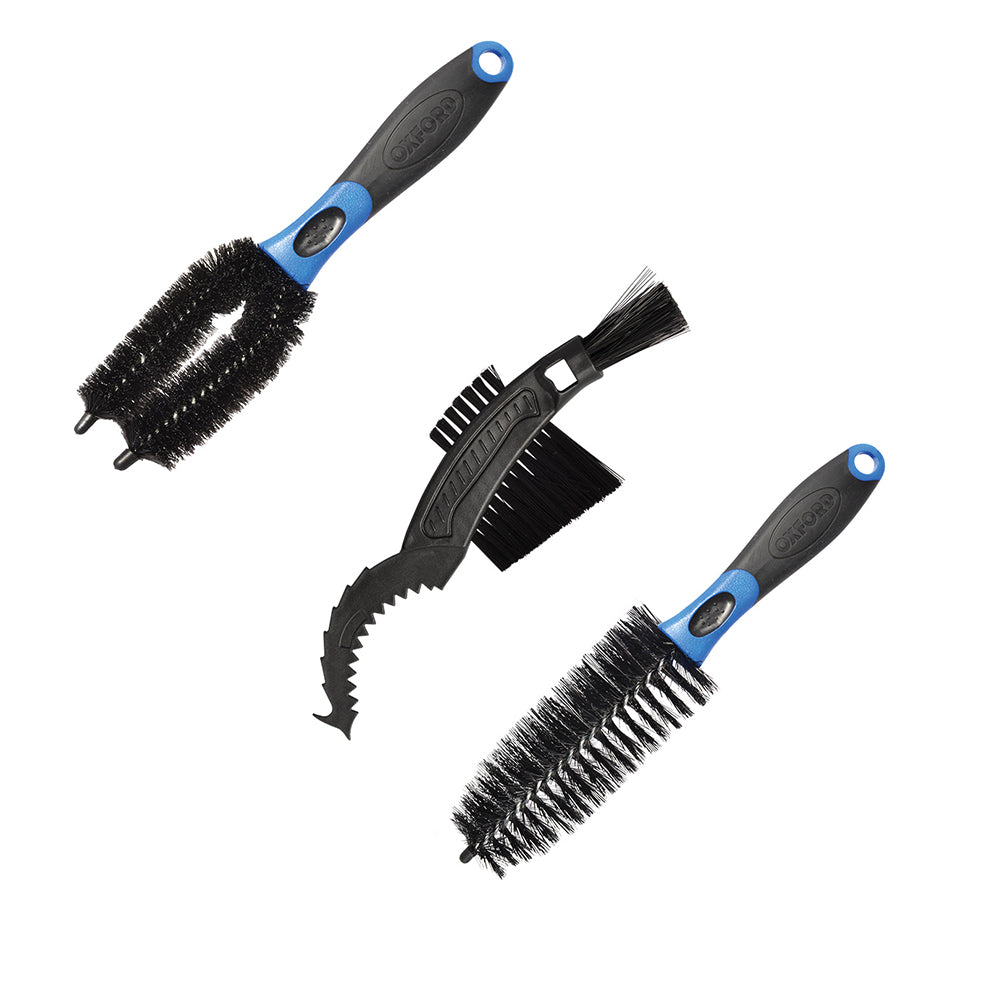 Oxford Triple Cleaning Brush Set Black FREE 1 YEAR Returns, FREE UK Delivery | ThrottleChimp