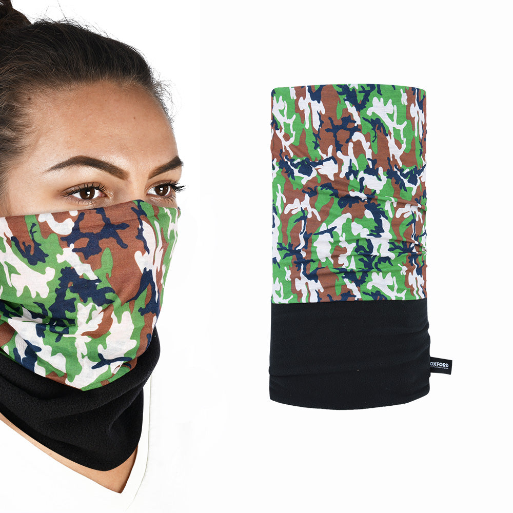 Oxford Snug Thermal Head & Neckwear Green Camo FREE 1 YEAR Returns, FREE UK Delivery | ThrottleChimp