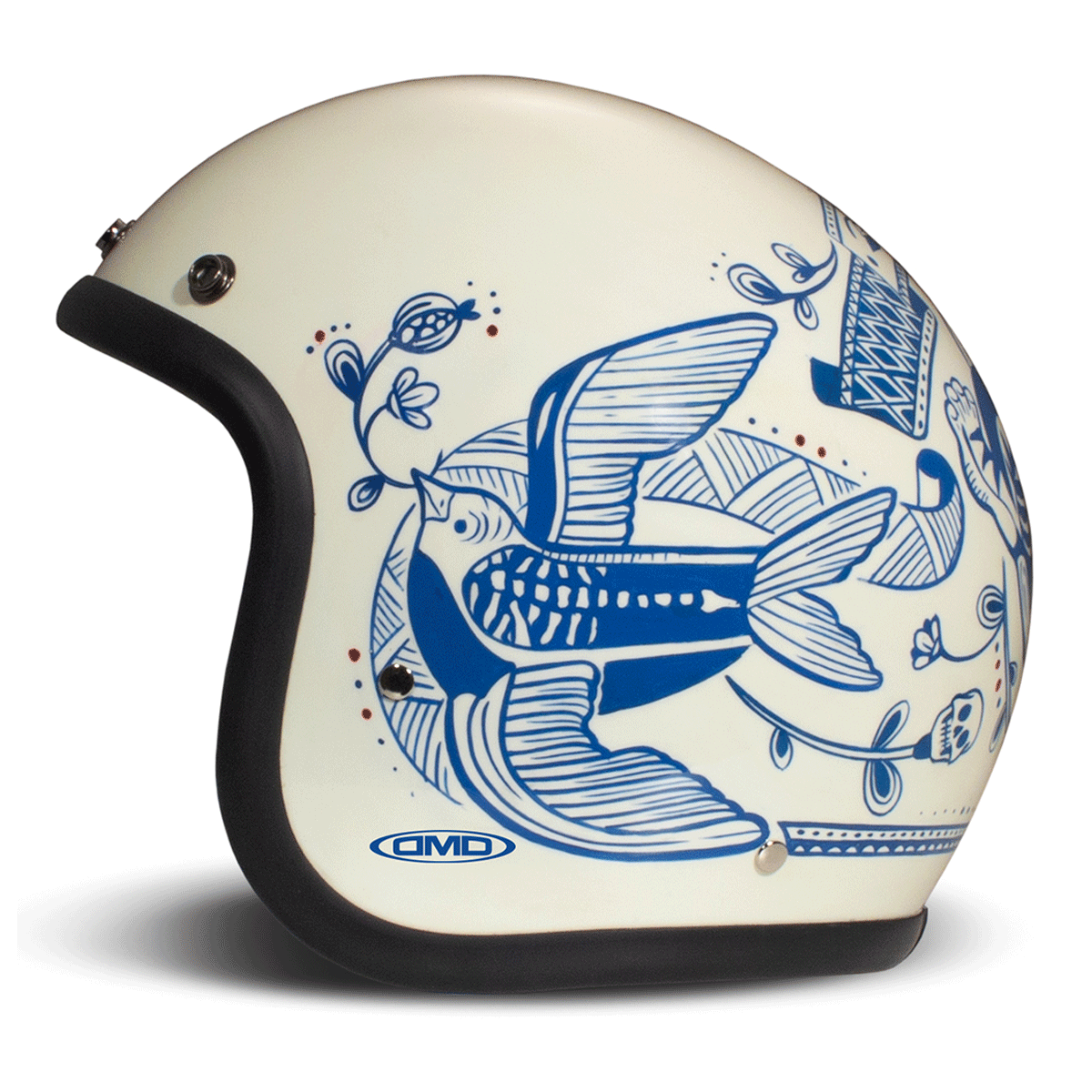 DMD Retro Jet Open Face Helmet Tigre  FREE UK Delivery, FREE 365 Day Returns | Moto Central