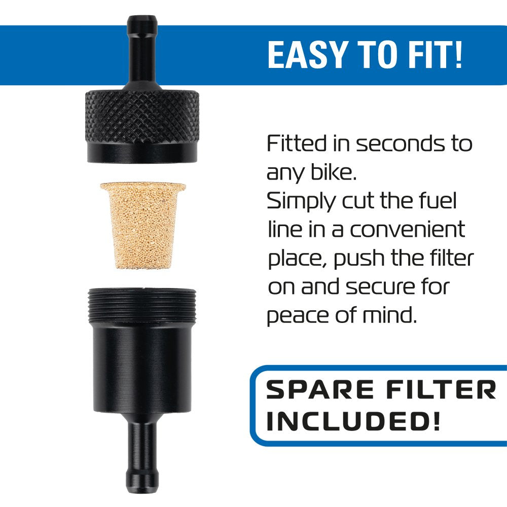 Oxford Motorcycle Alloy Fuel Filter Black - 6mm FREE 1 YEAR Returns, FREE UK Delivery | ThrottleChimp