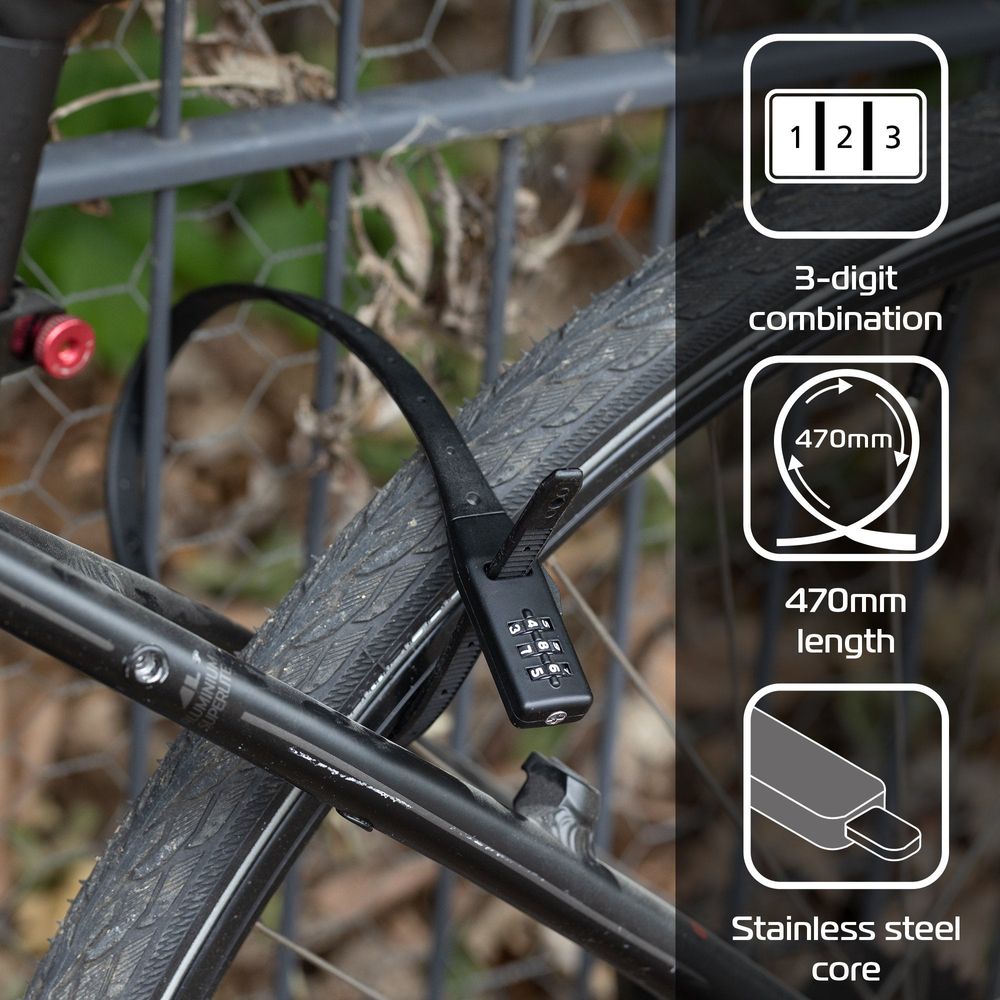 Oxford Combi Zip-Tie Cable Lock Black - 470mm FREE 1 YEAR Returns, FREE UK Delivery | ThrottleChimp