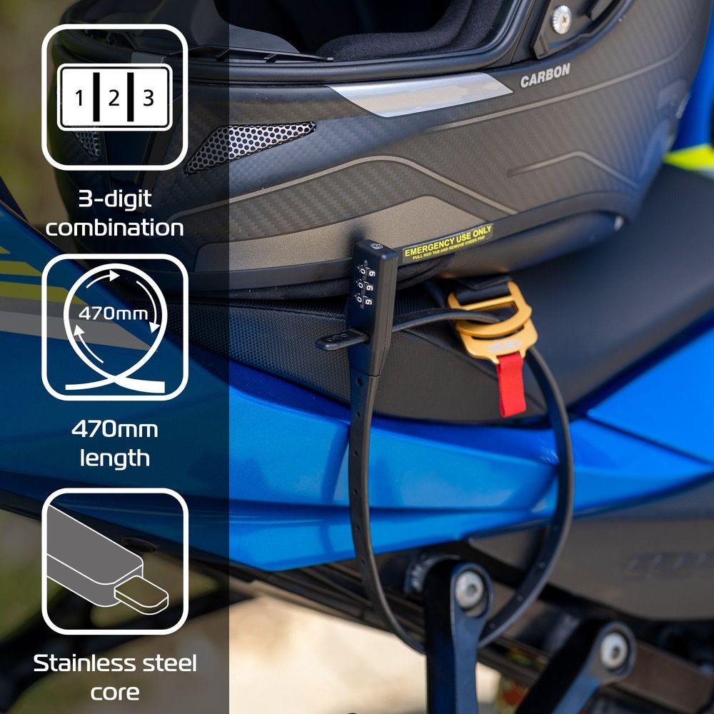 Oxford Combi Zip-Tie Cable Lock Black - 470mm FREE 1 YEAR Returns, FREE UK Delivery | ThrottleChimp