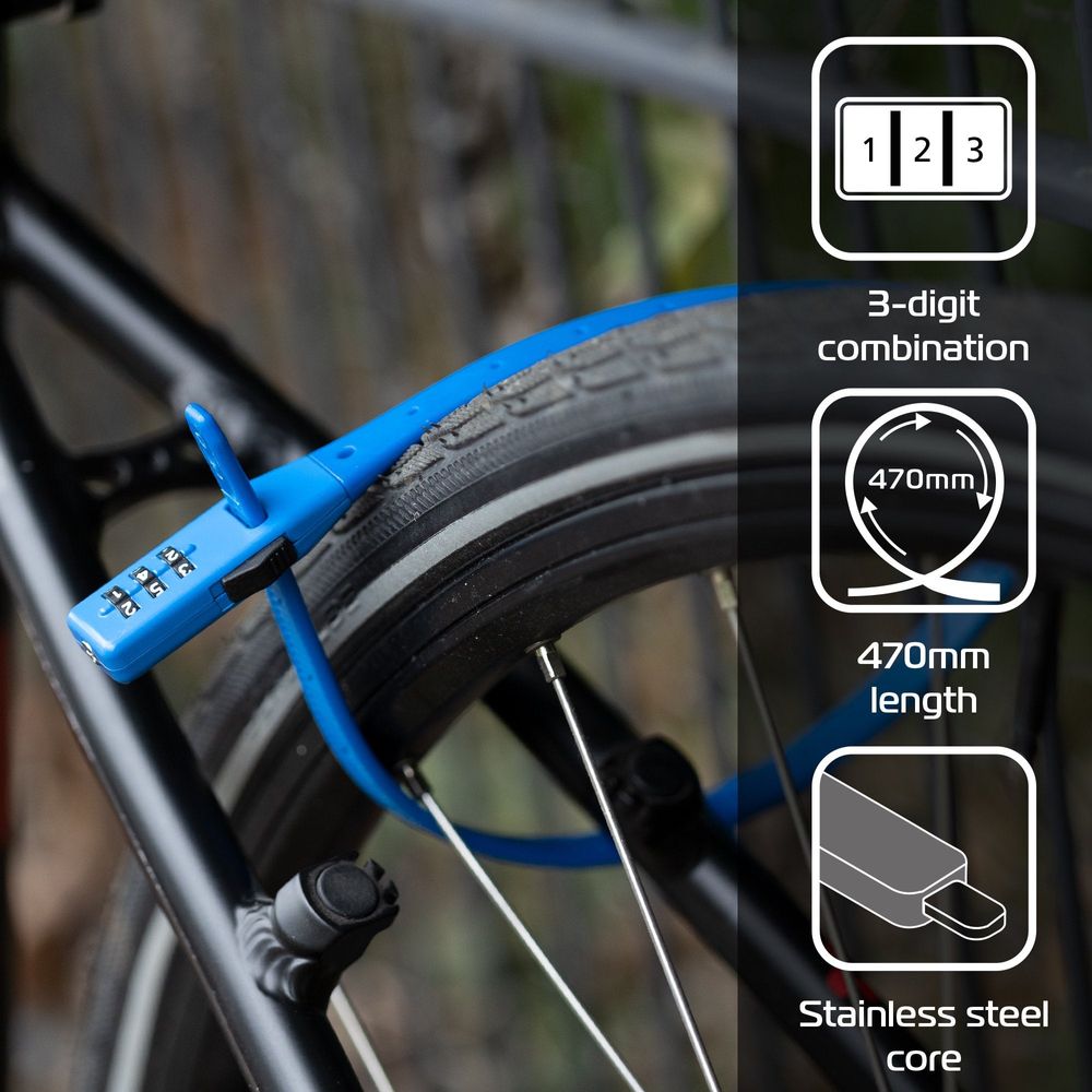 Oxford Combi Zip-Tie Cable Lock Blue - 470mm FREE 1 YEAR Returns, FREE UK Delivery | ThrottleChimp