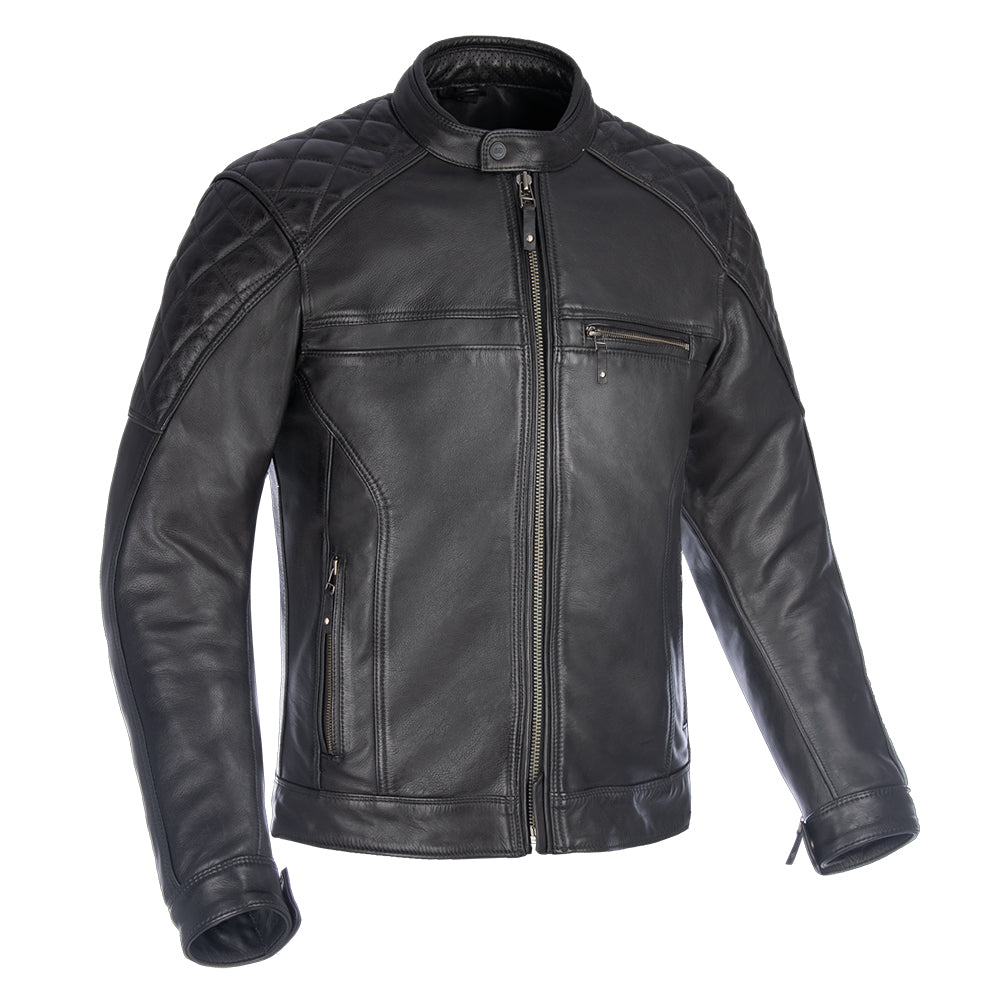 Oxford Route 73 2.0 Leather Jacket Black FREE 1 YEAR Returns, FREE UK Delivery | ThrottleChimp