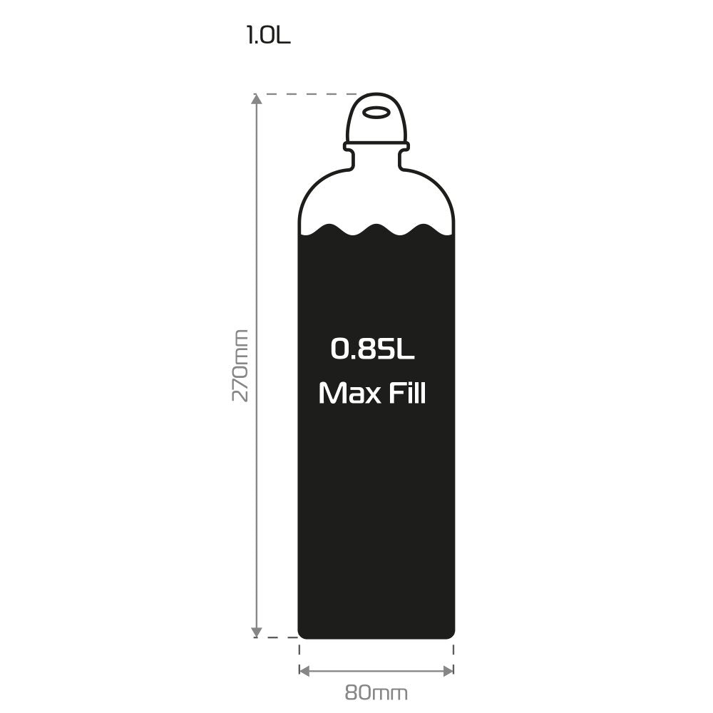 Oxford Fuel Flask Black - 1 Liter FREE 1 YEAR Returns, FREE UK Delivery | ThrottleChimp