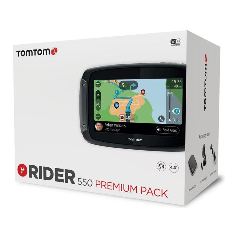 Tom Tom Rider 550 Premium Satellite Navigation System Black FREE 1 YEAR Returns, FREE UK Delivery | ThrottleChimp