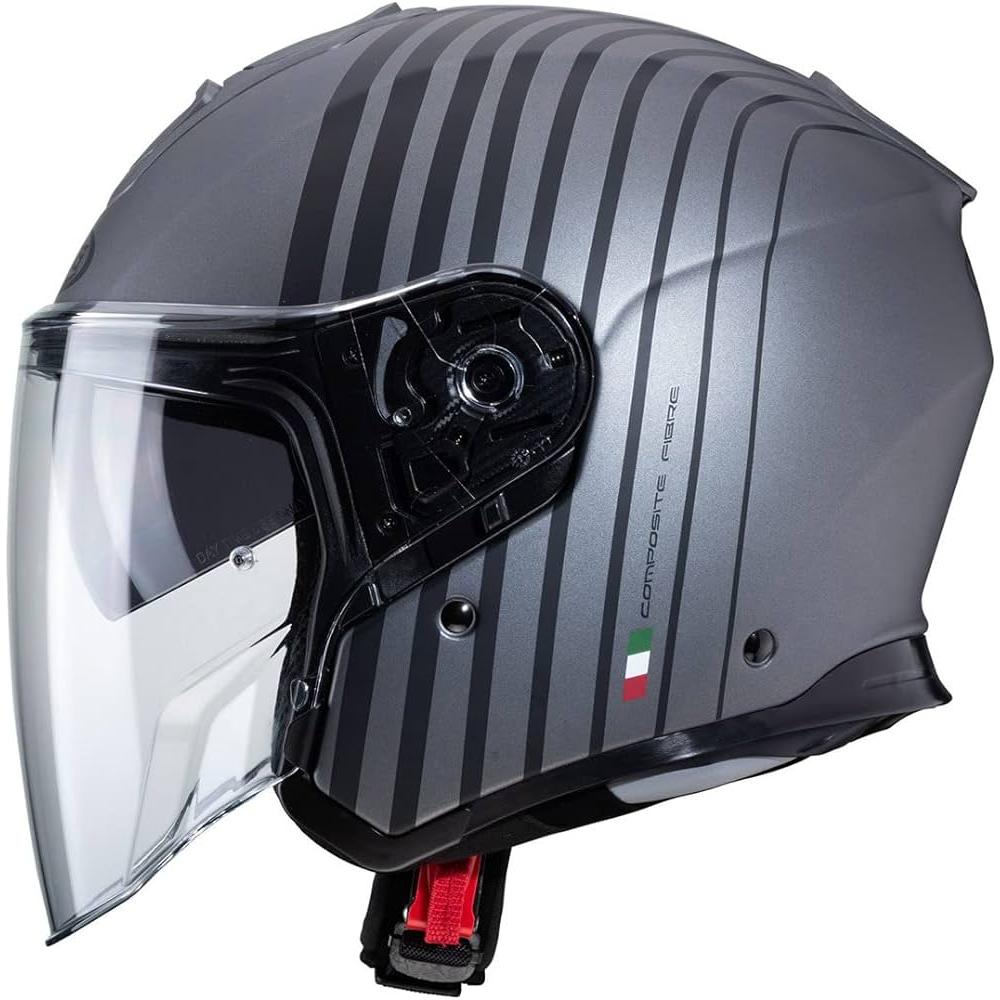 Caberg Flyon Bakari Open Face Helmet Matt Gun / Black FREE 1 YEAR Returns, FREE UK Delivery | ThrottleChimp