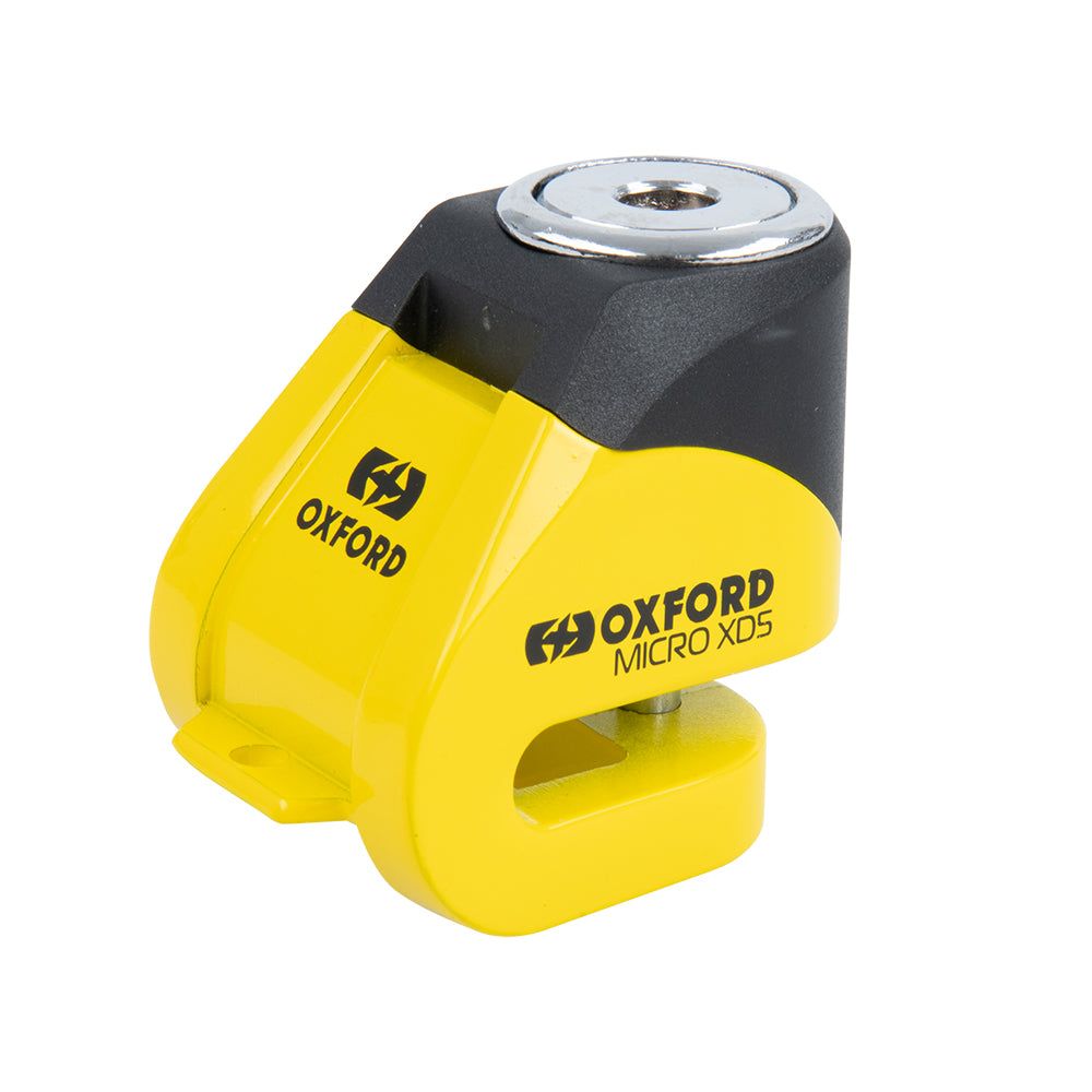 Oxford Micro XD5 Disc Lock Yellow / Black FREE 1 YEAR Returns, FREE UK Delivery | ThrottleChimp