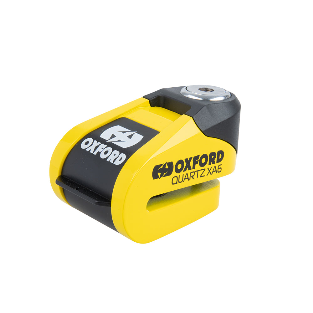 Oxford Quartz XA6 Alarm Disc Lock Yellow / Black FREE 1 YEAR Returns, FREE UK Delivery | ThrottleChimp
