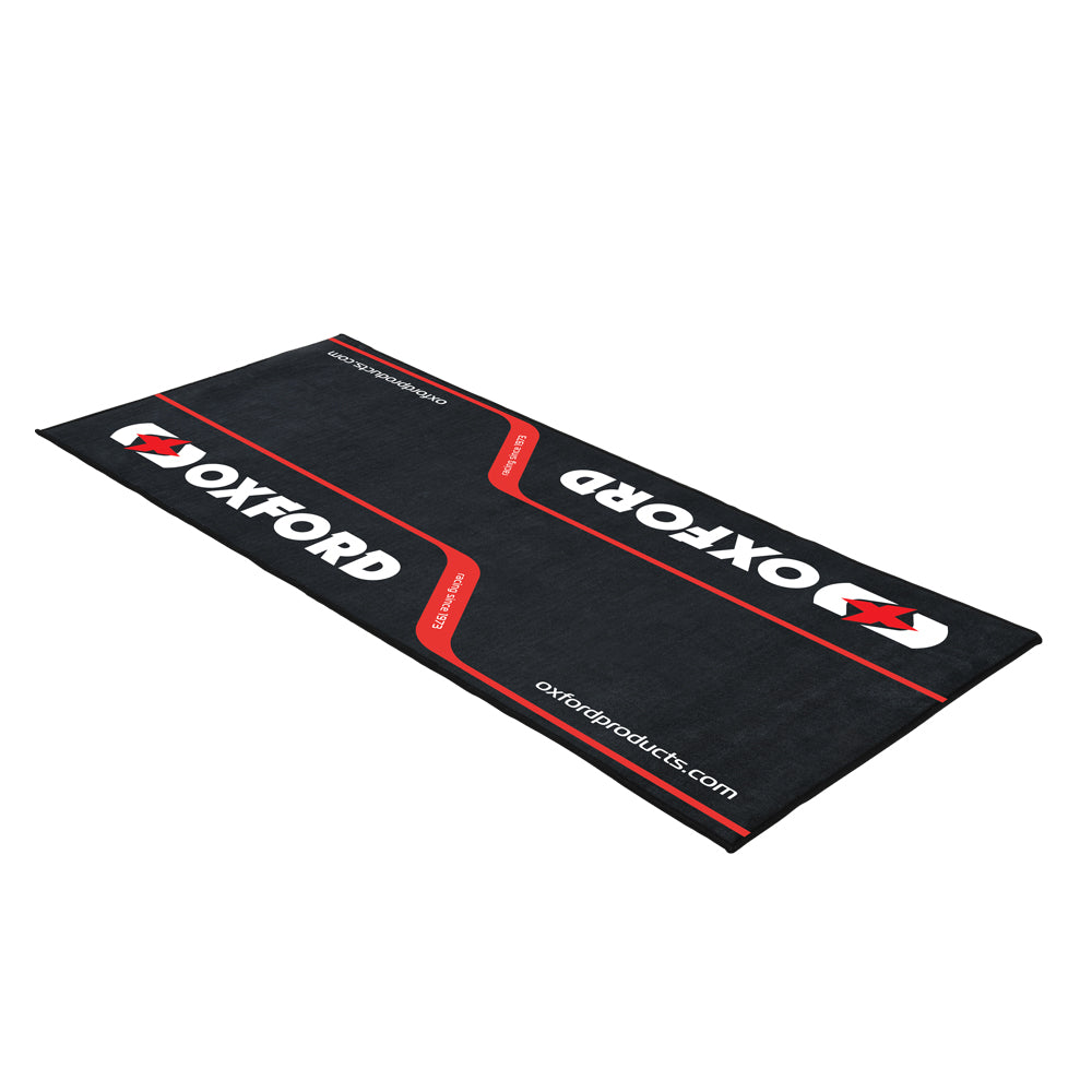 Oxford Racing Workshop Mat Black With Oxford Logo - 200cm x 100cm FREE 1 YEAR Returns, FREE UK Delivery | ThrottleChimp