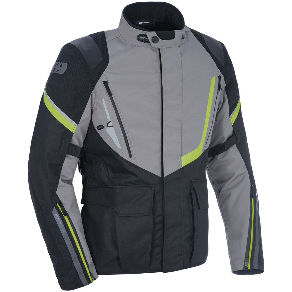 Oxford Montreal 4.0 Dry2Dry Textile Jacket Black / Grey / Fluo Yellow FREE 1 YEAR Returns, FREE UK Delivery | ThrottleChimp