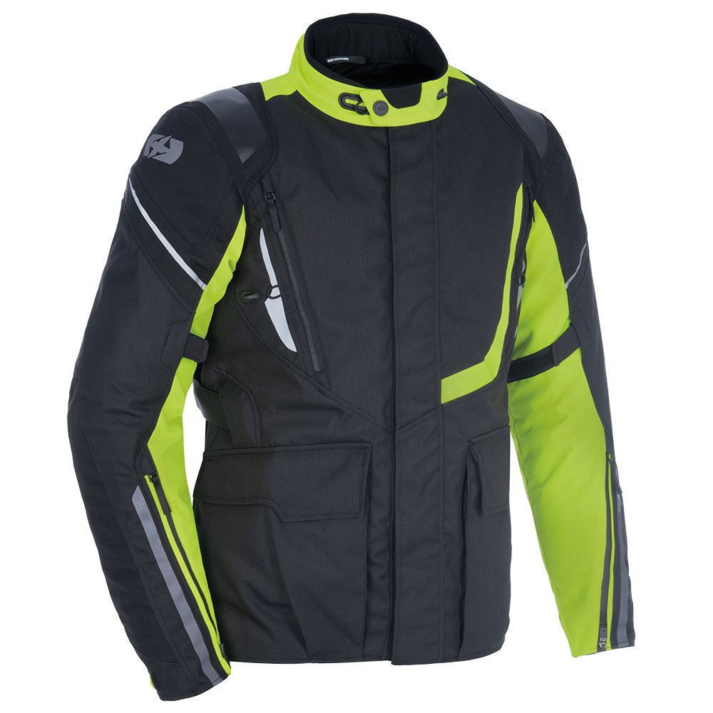 Oxford Montreal 4.0 Dry2Dry Textile Jacket Black / Fluo Yellow FREE 1 YEAR Returns, FREE UK Delivery | ThrottleChimp