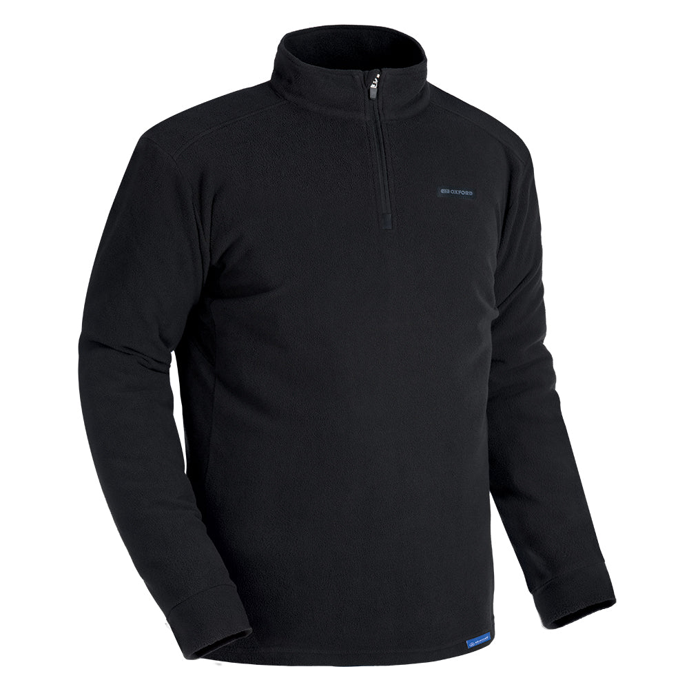 Oxford Advanced Micro Fleece 1/2 Neck Top Black FREE 1 YEAR Returns, FREE UK Delivery | ThrottleChimp