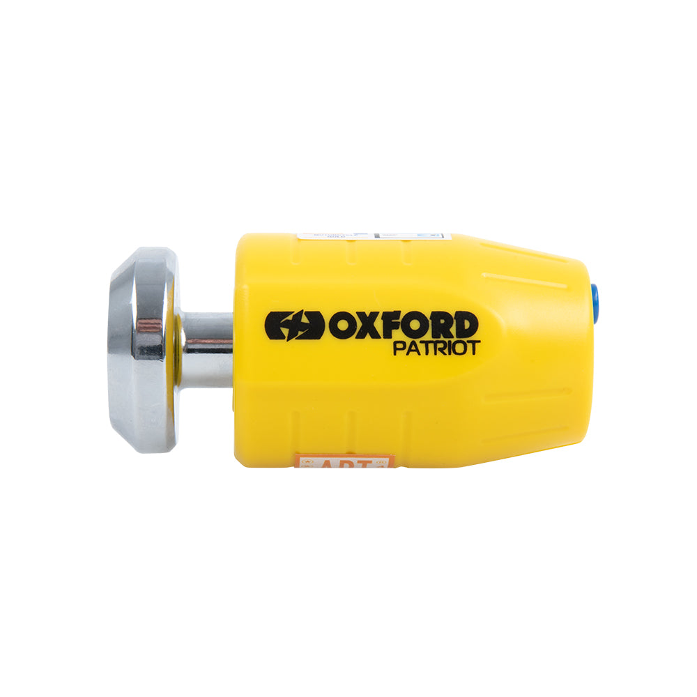 Oxford Patriot 14mm Pin Disc Lock Yellow FREE 1 YEAR Returns, FREE UK Delivery | ThrottleChimp