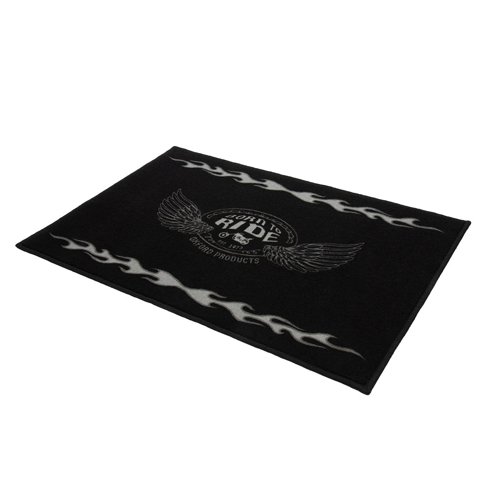 Oxford Garage Door Mat Flame Black - 90 x 60cm FREE 1 YEAR Returns, FREE UK Delivery | ThrottleChimp