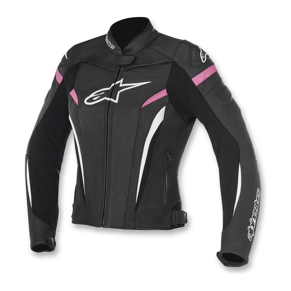 Alpinestars Stella GP Plus R V3 Ladies Leather Jacket Black / White / Fuchsia FREE 1 YEAR Returns, FREE UK Delivery | ThrottleChimp