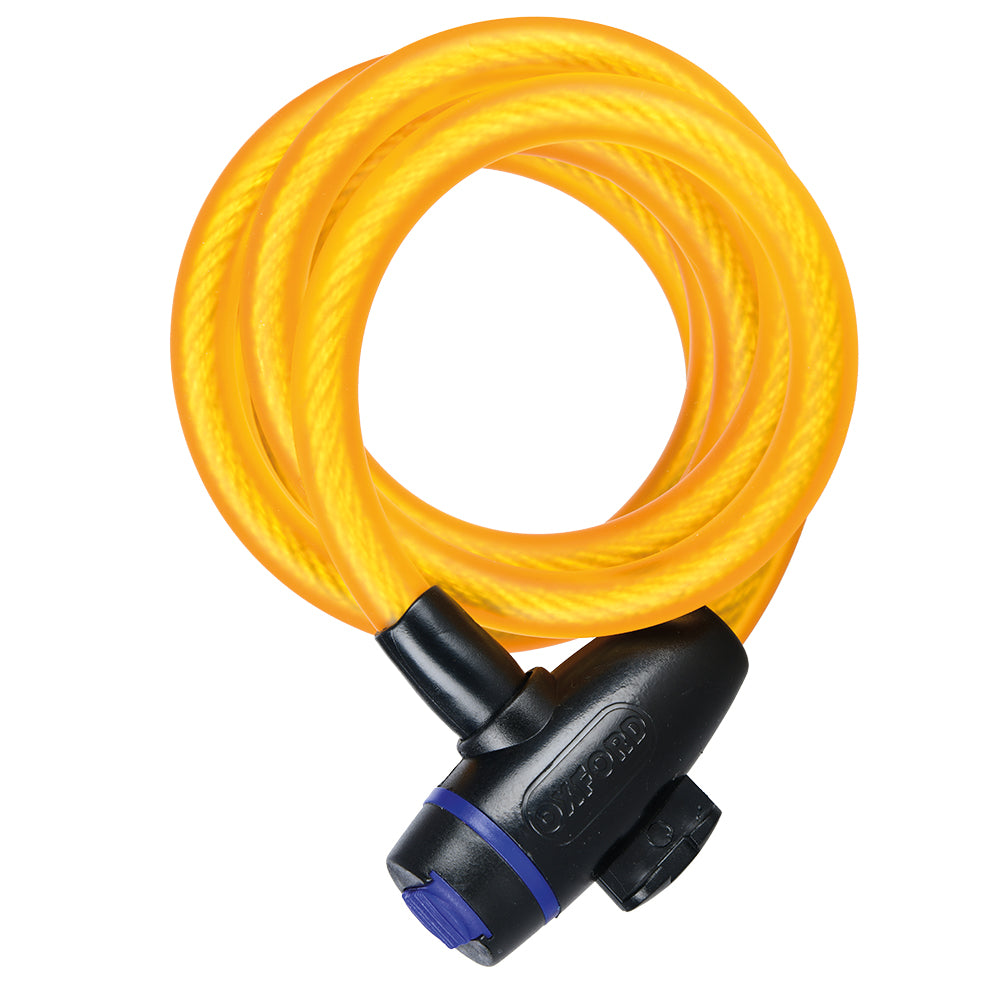 Oxford Cable Lock Gold - 1.8m x 12mm FREE 1 YEAR Returns, FREE UK Delivery | ThrottleChimp