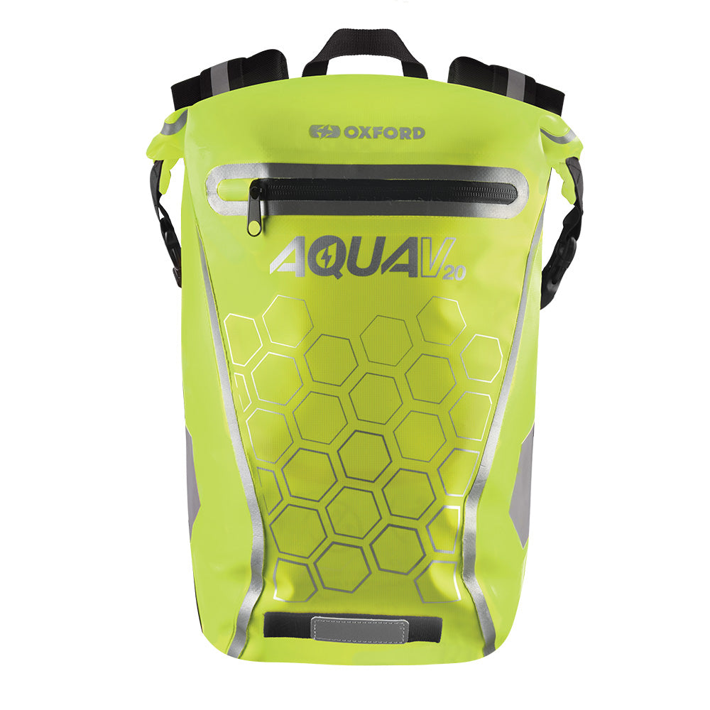Oxford Aqua V20 Waterproof Backpack Fluo Yellow - 20 Litres FREE 1 YEAR Returns, FREE UK Delivery | ThrottleChimp