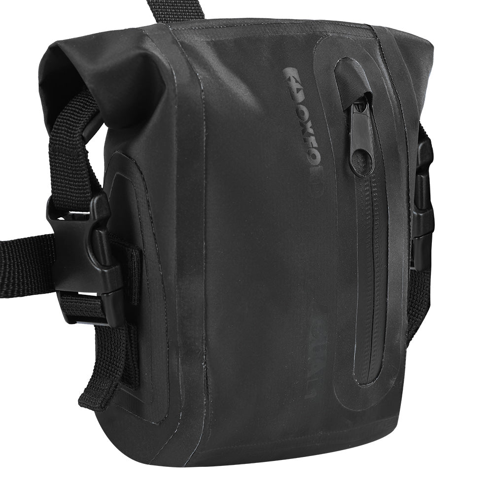 Oxford Aqua L1 Leg Bag Black - 1 Litre FREE 1 YEAR Returns, FREE UK Delivery | ThrottleChimp