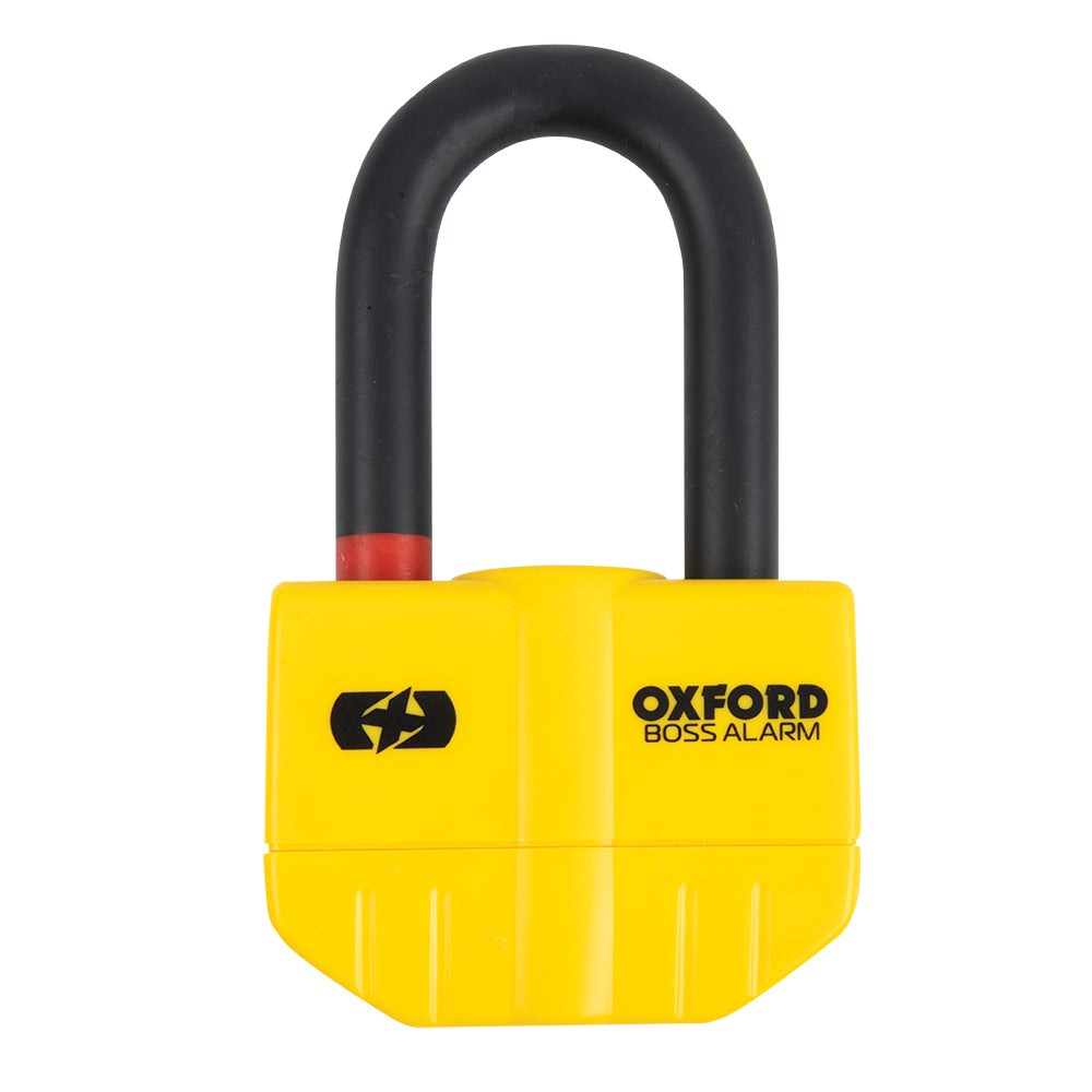 Oxford Boss Alarm Disc Lock Yellow - 14 mm FREE 1 YEAR Returns, FREE UK Delivery | ThrottleChimp